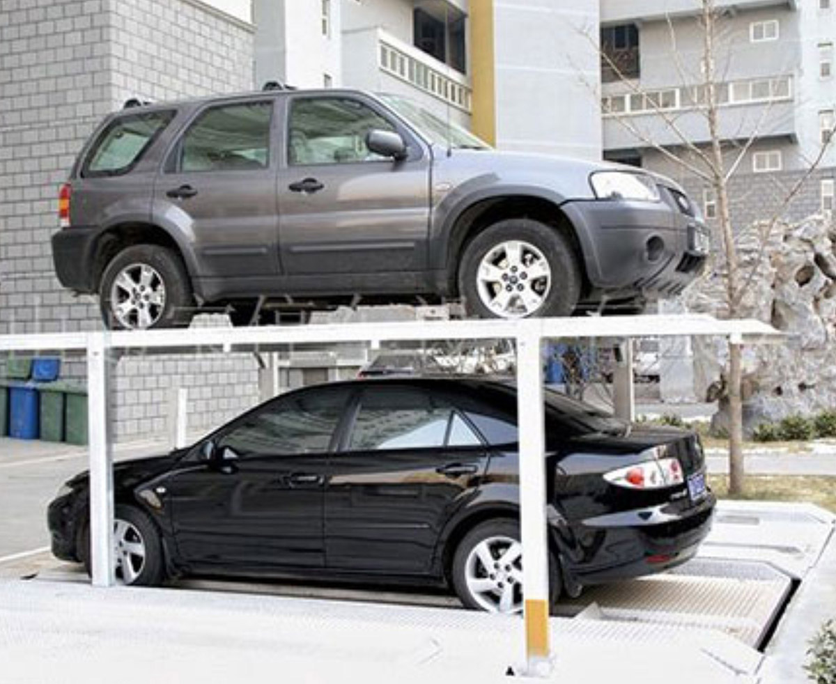 乌兰智能停车负一正一二层地坑式简易升降立体停车